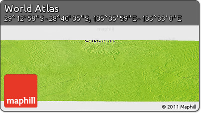 Physical Panoramic Map of the Area around 28° 56' 46" S, 136° 4' 29" E