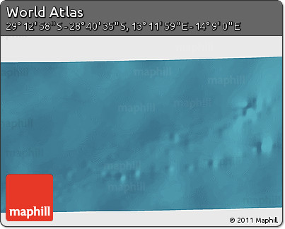 Satellite 3D Map of the Area around 28° 56' 46" S, 13° 40' 30" E