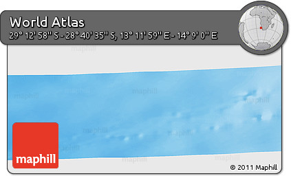 Physical Panoramic Map of the Area around 28° 56' 46" S, 13° 40' 30" E