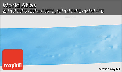Physical Panoramic Map of the Area around 28° 56' 46" S, 13° 40' 30" E