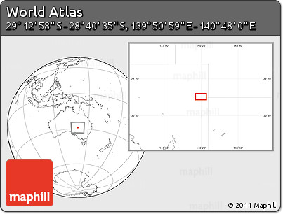 Blank Location Map of the Area around 28° 56' 46" S, 140° 19' 29" E