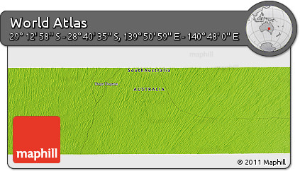 Physical Panoramic Map of the Area around 28° 56' 46" S, 140° 19' 29" E