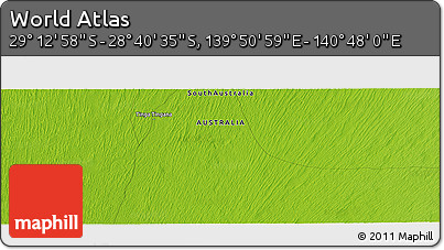 Physical Panoramic Map of the Area around 28° 56' 46" S, 140° 19' 29" E