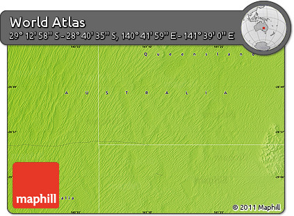 Physical Map of the Area around 28° 56' 46" S, 141° 10' 30" E