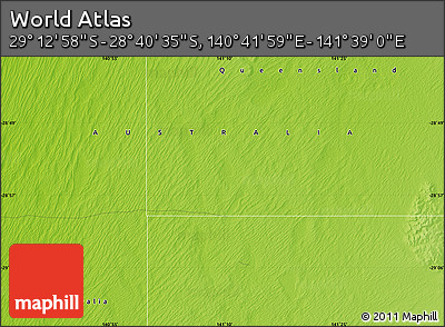 Physical Map of the Area around 28° 56' 46" S, 141° 10' 30" E