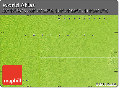 Physical Map of the Area around 28° 56' 46" S, 141° 10' 30" E