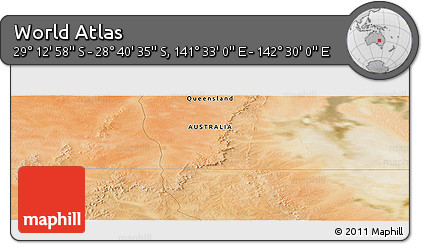 Satellite Panoramic Map of the Area around 28° 56' 46" S, 142° 1' 30" E