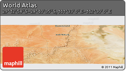 Satellite Panoramic Map of the Area around 28° 56' 46" S, 142° 1' 30" E