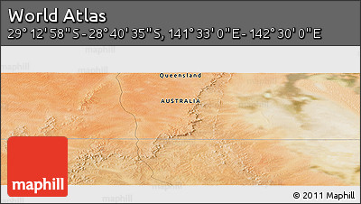 Satellite Panoramic Map of the Area around 28° 56' 46" S, 142° 1' 30" E