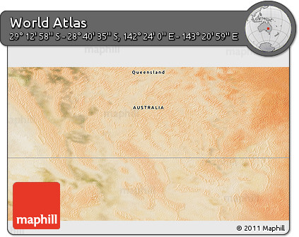 Satellite 3D Map of the Area around 28° 56' 46" S, 142° 52' 30" E