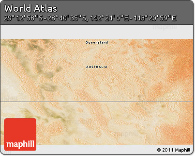 Satellite 3D Map of the Area around 28° 56' 46" S, 142° 52' 30" E