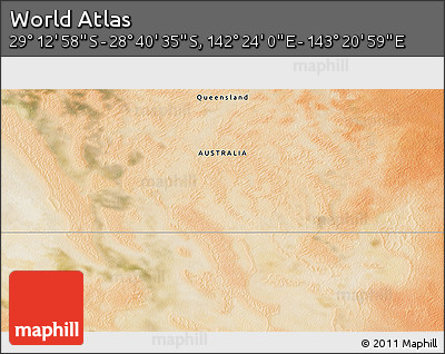 Satellite 3D Map of the Area around 28° 56' 46" S, 142° 52' 30" E