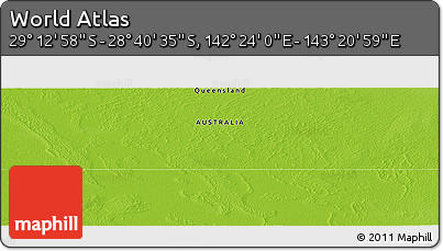 Physical Panoramic Map of the Area around 28° 56' 46" S, 142° 52' 30" E