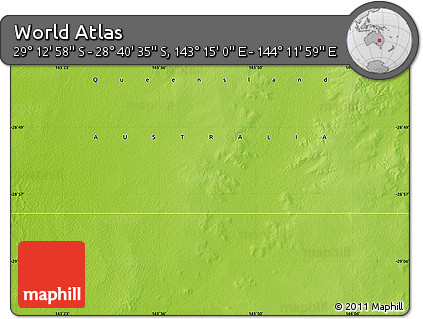 Physical Map of the Area around 28° 56' 46" S, 143° 43' 29" E