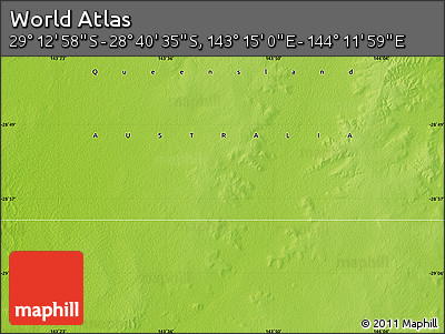 Physical Map of the Area around 28° 56' 46" S, 143° 43' 29" E