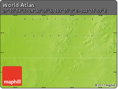 Physical Map of the Area around 28° 56' 46" S, 143° 43' 29" E