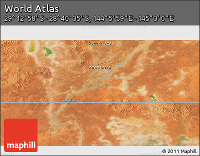 Satellite 3D Map of the Area around 28° 56' 46" S, 144° 34' 29" E
