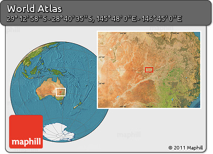 Satellite Location Map of the Area around 28° 56' 46" S, 146° 16' 30" E