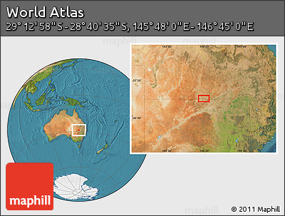 Satellite Location Map of the Area around 28° 56' 46" S, 146° 16' 30" E