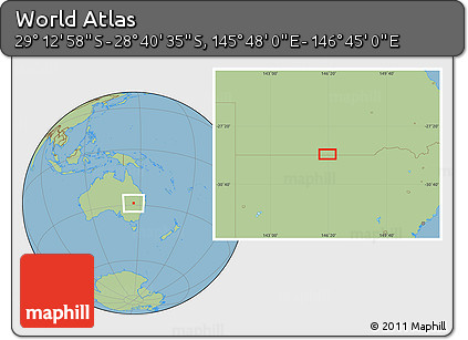Savanna Style Location Map of the Area around 28° 56' 46" S, 146° 16' 30" E
