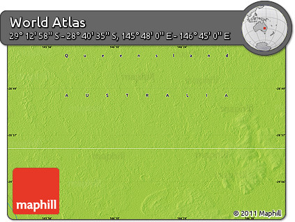 Physical Map of the Area around 28° 56' 46" S, 146° 16' 30" E