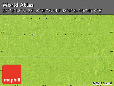 Physical Map of the Area around 28° 56' 46" S, 146° 16' 30" E
