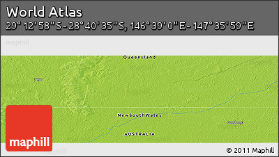 Physical Panoramic Map of the Area around 28° 56' 46" S, 147° 7' 30" E