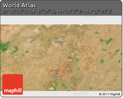 Satellite 3D Map of the Area around 28° 56' 46" S, 147° 58' 29" E