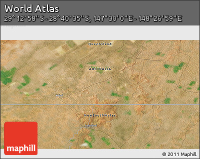 Satellite 3D Map of the Area around 28° 56' 46" S, 147° 58' 29" E