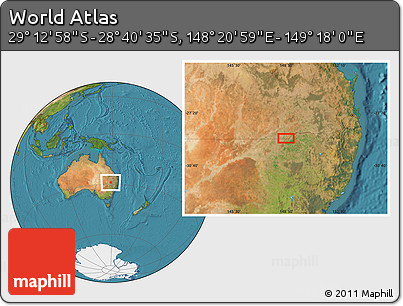 Satellite Location Map of the Area around 28° 56' 46" S, 148° 49' 29" E