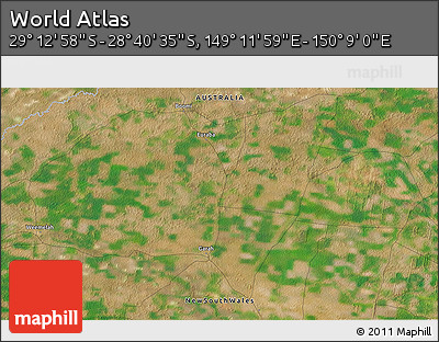 Satellite 3D Map of the Area around 28° 56' 46" S, 149° 40' 30" E