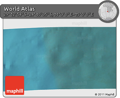 Satellite 3D Map of the Area around 28° 56' 46" S, 14° 31' 30" E
