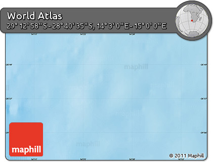Physical Map of the Area around 28° 56' 46" S, 14° 31' 30" E