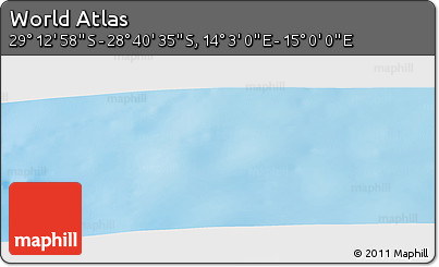 Physical Panoramic Map of the Area around 28° 56' 46" S, 14° 31' 30" E