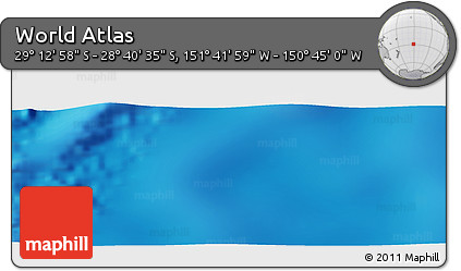 Shaded Relief Panoramic Map of the Area around 28° 56' 46" S, 151° 13' 29" W