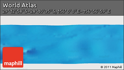 Physical Panoramic Map of the Area around 28° 56' 46" S, 156° 28' 29" E
