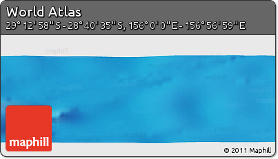 Physical Panoramic Map of the Area around 28° 56' 46" S, 156° 28' 29" E