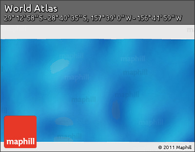 Physical 3D Map of the Area around 28° 56' 46" S, 157° 10' 30" W