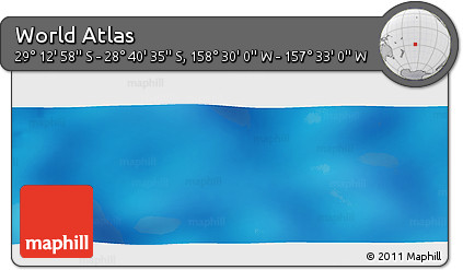 Shaded Relief Panoramic Map of the Area around 28° 56' 46" S, 158° 1' 30" W