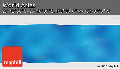 Shaded Relief Panoramic Map of the Area around 28° 56' 46" S, 158° 1' 30" W