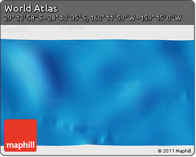 Physical 3D Map of the Area around 28° 56' 46" S, 159° 43' 29" W