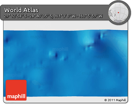 Physical 3D Map of the Area around 28° 56' 46" S, 160° 34' 29" W