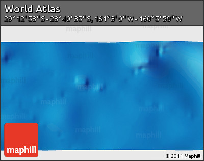 Physical 3D Map of the Area around 28° 56' 46" S, 160° 34' 29" W