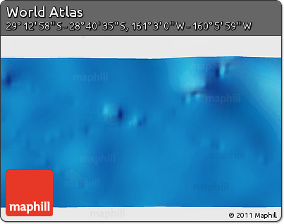 Physical 3D Map of the Area around 28° 56' 46" S, 160° 34' 29" W