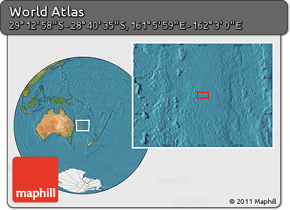 Satellite Location Map of the Area around 28° 56' 46" S, 161° 34' 29" E