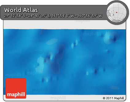 Physical 3D Map of the Area around 28° 56' 46" S, 161° 25' 30" W