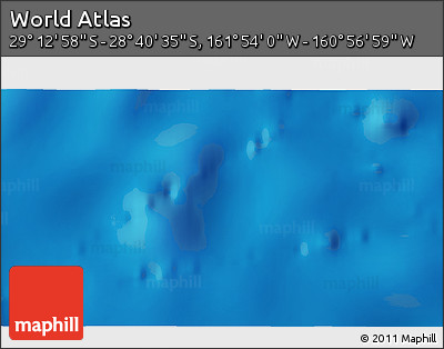 Physical 3D Map of the Area around 28° 56' 46" S, 161° 25' 30" W