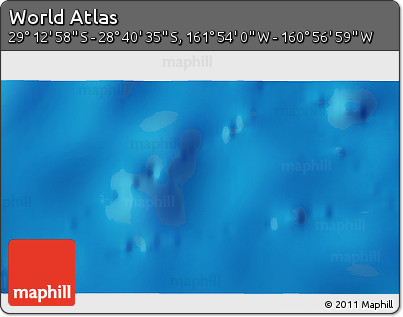 Physical 3D Map of the Area around 28° 56' 46" S, 161° 25' 30" W