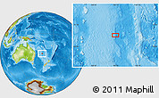 Physical Location Map of the area around 28° 56' 46" S, 164° 7' 30" E