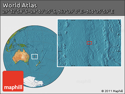 Satellite Location Map of the Area around 28° 56' 46" S, 164° 7' 30" E